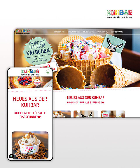 Webdesign & Webumsetzung des Webprojekts KUHBAR auf diversen mobile Devices